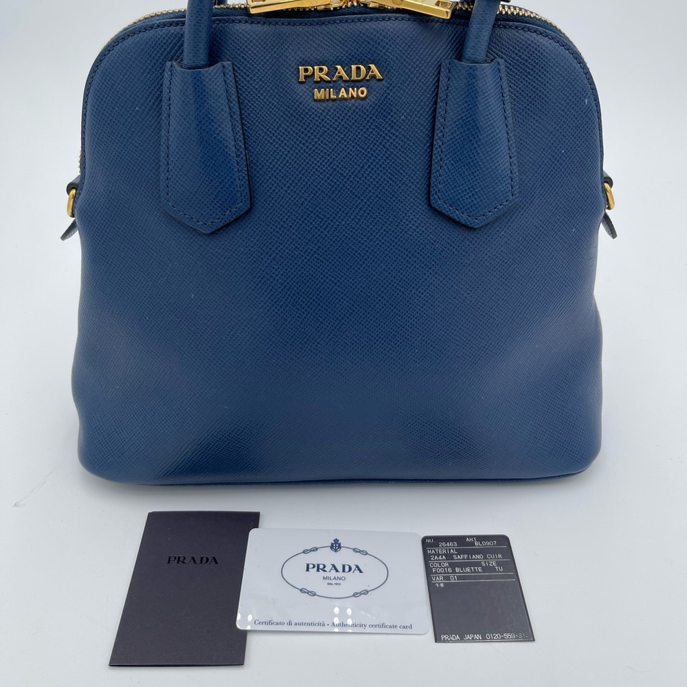 Prada Blue Women's Saffiano Leather